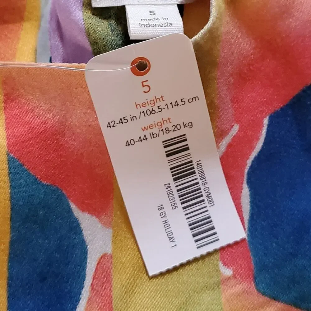 Gymboree Girls Short Sleeve Colorful Dress NWT Size 5